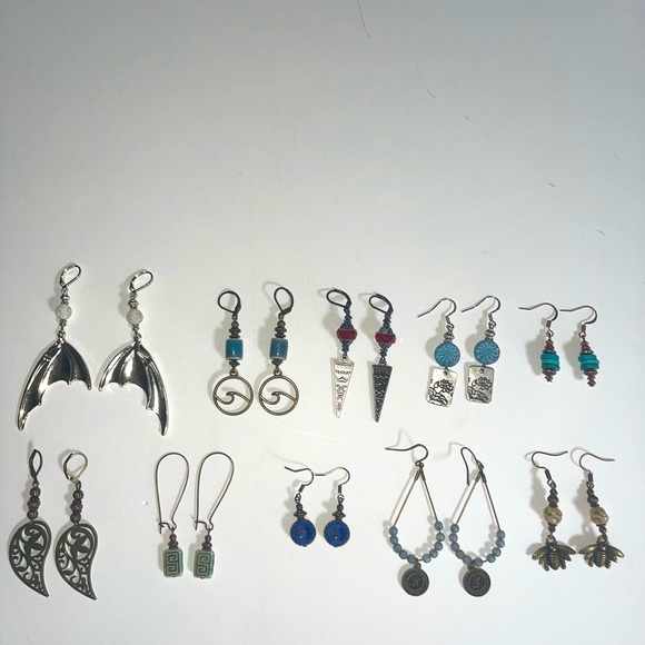 Earring Lot 10 Pair Hand Crafted Artisan Earrings Bohemian Earrings NEW # 187 - Picture 2 of 6